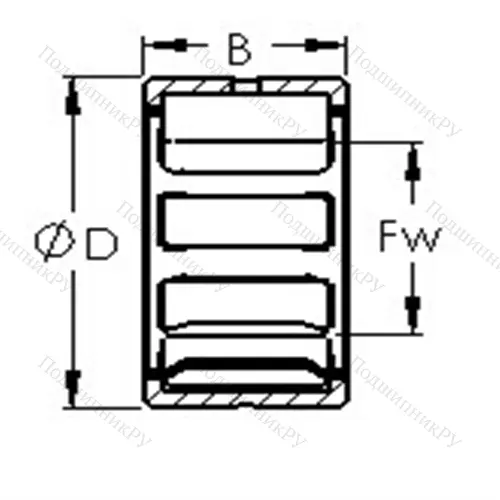 Подшипники игольчатые, прецизионные, метрическая серия NK 35/30 от производителя  AST Подшипники игольчатые, прецизионные, метрическая серия NK 35/30 от производителя  AST