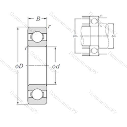 Подшипник шариковый радиальный 6880 от производителя  NTN