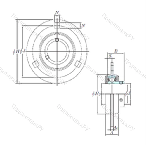Подшипниковый узел шариковый радиальный SBPF 201-8