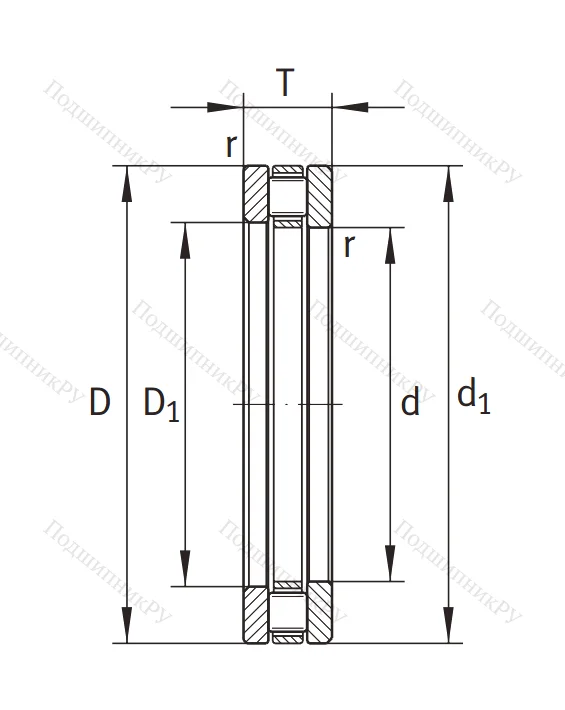 Упорный роликовый подшипник 81208 TV