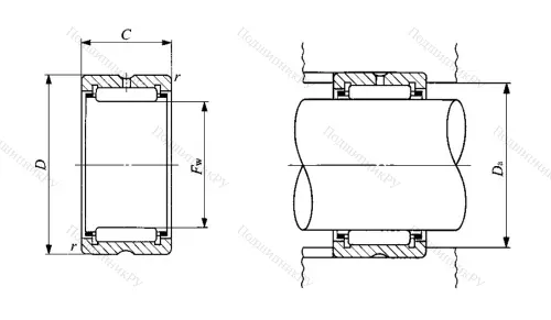 Игольчатый подшипник RNA 4918 от производителя  IKO