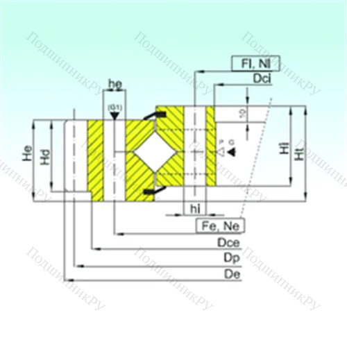 Подшипник роликовый опорно-поворотный ER 1.30.0508.400-1SPPN