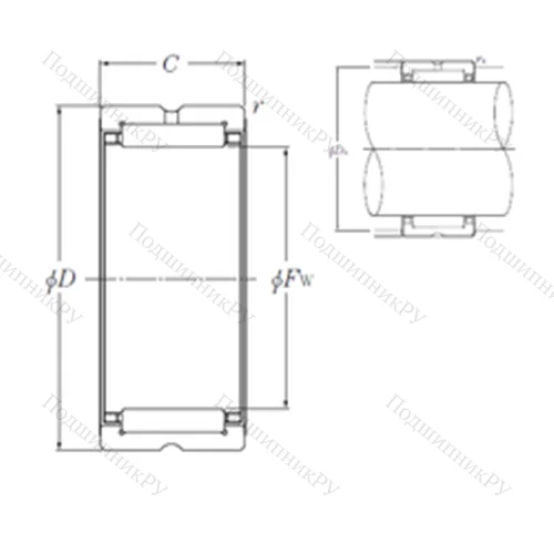 Подшипник игольчатый радиальный MR 8010440