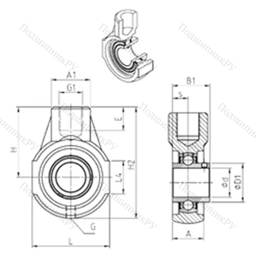 Подшипниковый узел шариковый радиальный UCEHE 209