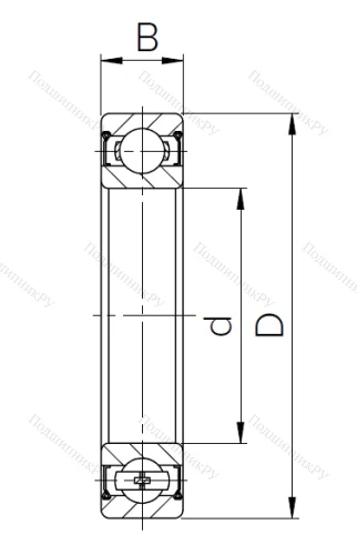 Шариковый однорядный подшипник 1000905 ZZ T (61905 ZZ T) в Сочи
