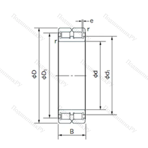 Подшипник роликовый радиальный RC 4844 от производителя  NACHI Подшипник роликовый радиальный RC 4844 от производителя  NACHI