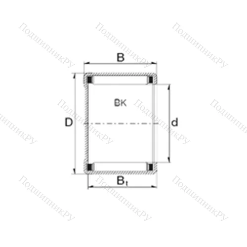 Подшипник игольчатый радиальный BK 3012