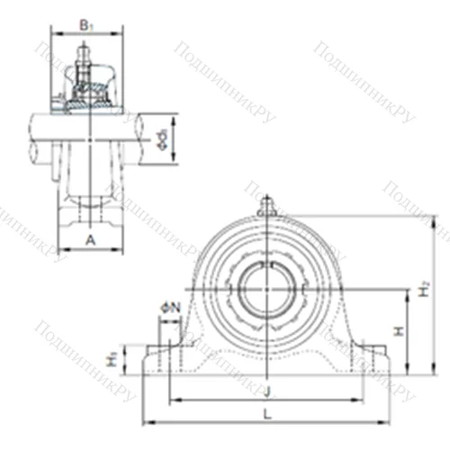 Подшипниковый узел шариковый радиальный UKIP 326+H 2326