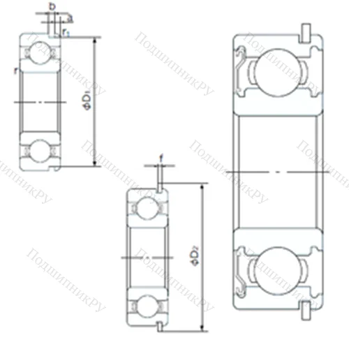 Подшипник шариковый радиальный 6211ZENR