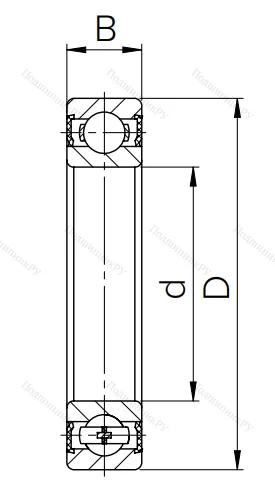 Шариковый однорядный подшипник 7000107 2RS (16007 2RS) в Сочи