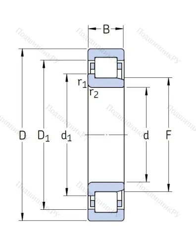 Роликовый цилиндрический подшипник NJ 2316 ECP от производителя  SKF