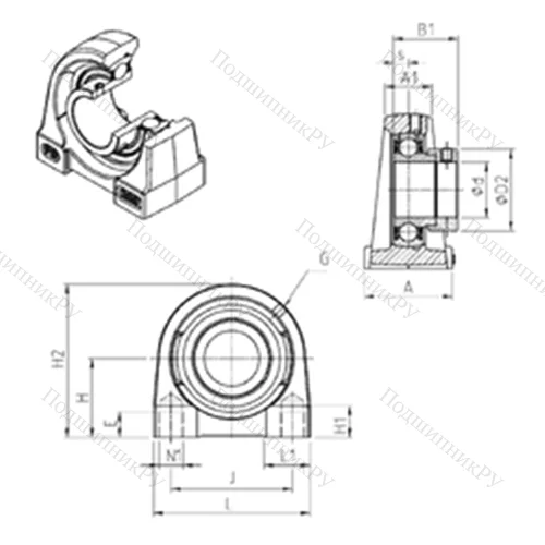 Подшипниковый узел шариковый радиальный ESPG 212