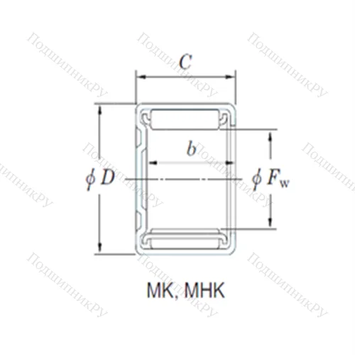Подшипник игольчатый радиальный MK 16121