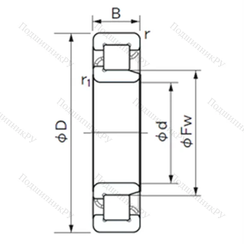 Подшипник роликовый радиальный NJ 230 E