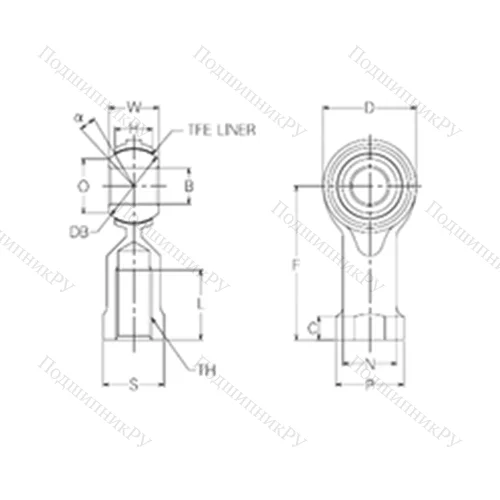 Подшипник скольжения сферический RBT 12 от производителя  NMB
