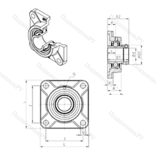 Подшипниковый узел шариковый радиальный EXF 313