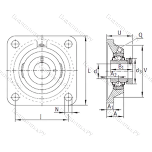 Подшипниковый узел шариковый радиальный TCJ 80