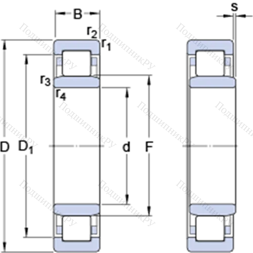 Однорядные цилиндрические роликоподшипники NU 2026 ECMA