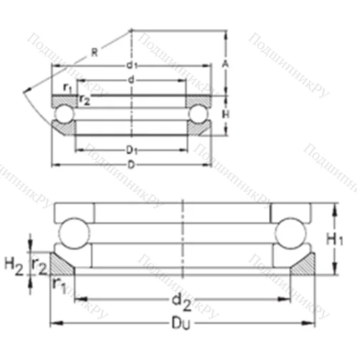 Подшипник шариковый упорный 53420-MP+U 420 от производителя  NKE