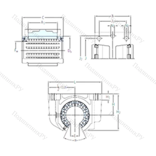 Подшипник шариковый линейный LUCT 50 BH от производителя  SKF