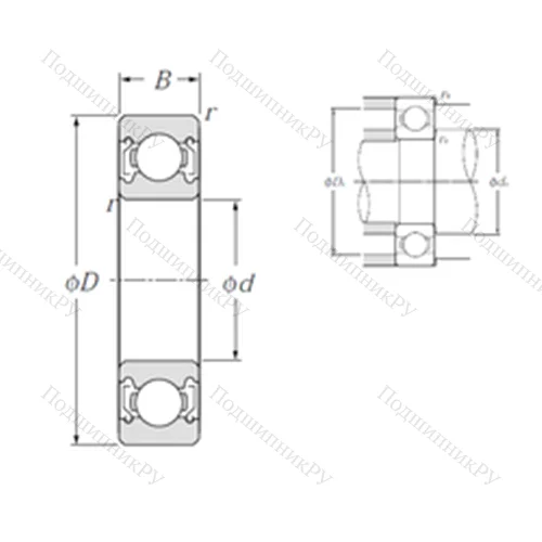 Подшипник шариковый радиальный 6021ZZ от производителя  NTN