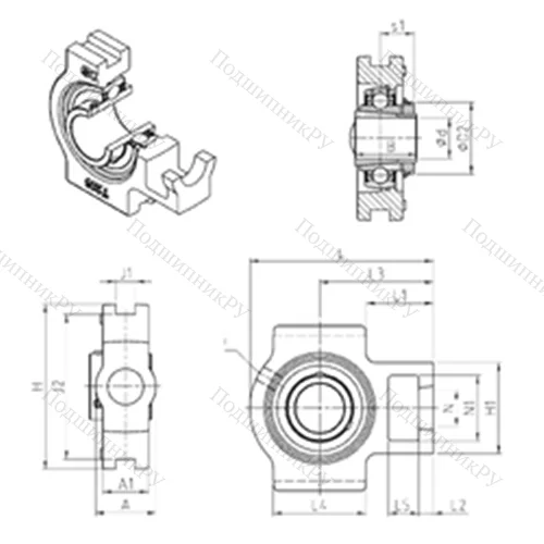 Подшипниковый узел шариковый радиальный UKT 216H