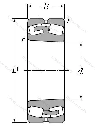 Сферический роликовый подшипник с конической посадкой на вал 113532 АМН (22232 KMBW 33) в Сочи