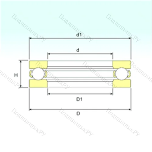 Подшипник шариковый упорный 51176 M