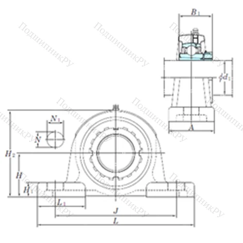 Подшипниковый узел шариковый радиальный UKP 210 от производителя  KOYO