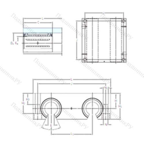 Подшипник шариковый линейный LQCF 12-2LS от производителя  SKF