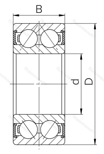 Радиально-упорный шариковый подшипник 3056207 2RS (3207 2RS) в Сочи
