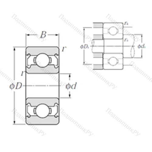 Подшипник шариковый радиальный 606ZZ