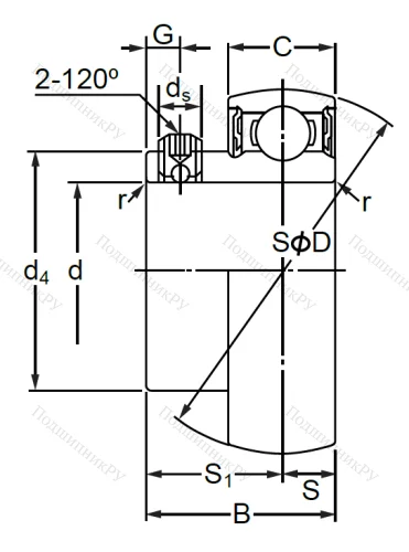 Корпусный подшипник SB 207 (AS 207 D 1) в Сочи