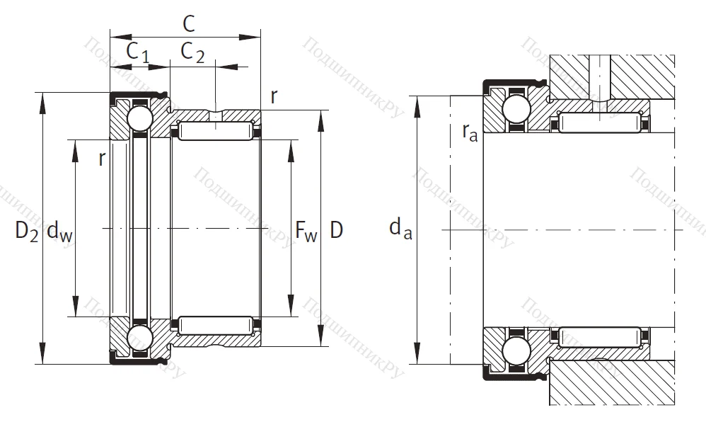 Комбинированный подшипник NKX 25 Z XL