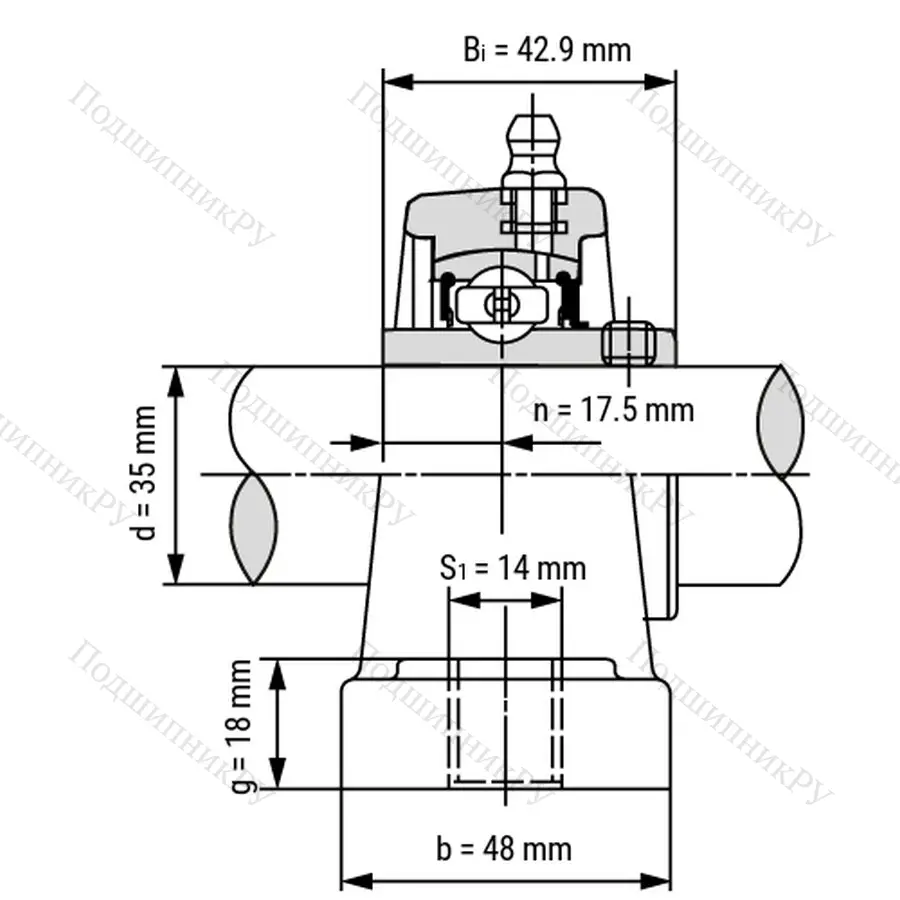 Подшипниковый узел SSUCPPL 207-W - Вал: 35 мм
