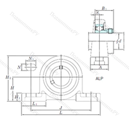 Подшипниковый узел шариковый радиальный ALP 205-15