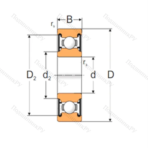 Подшипник шариковый радиальный 62202-2RS 1P