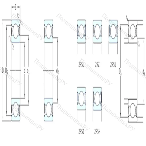 Подшипник шариковый радиальный W 627/5-2Z