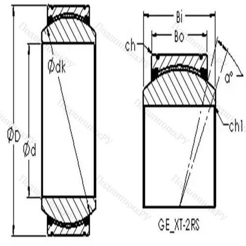 Подшипник скольжения сферический GEG 120XT-2RS