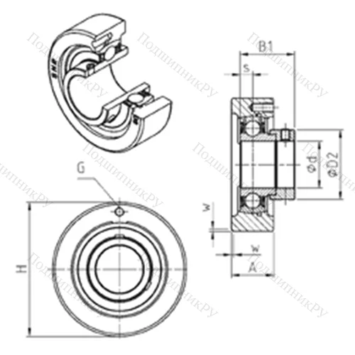 Подшипниковый узел шариковый радиальный ESC 206