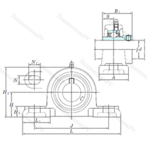 Подшипниковый узел шариковый радиальный NAPK 210-32