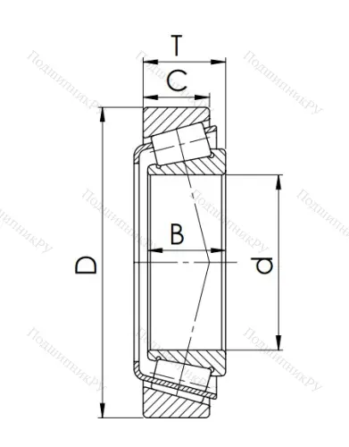 Конический роликовый подшипник 33211 (3007211) в Сочи