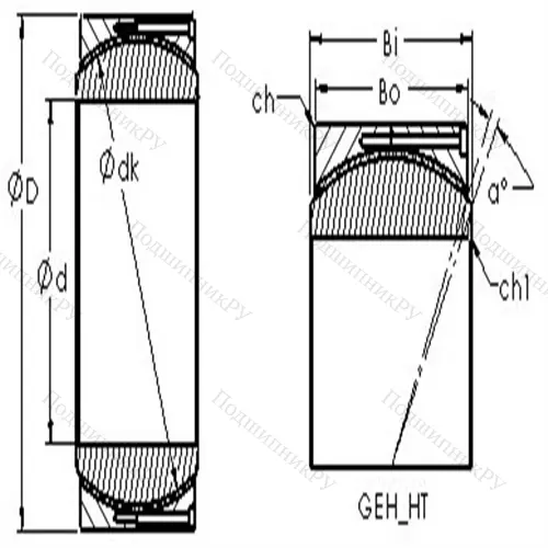 Подшипник скольжения сферический GEH 110HT