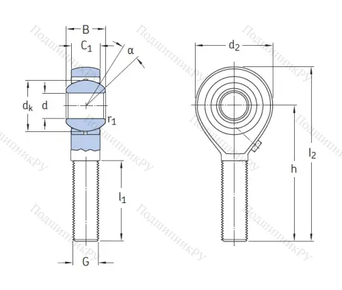 Наконечник штока с внешней реьбой SAKAC 22 M в Сочи