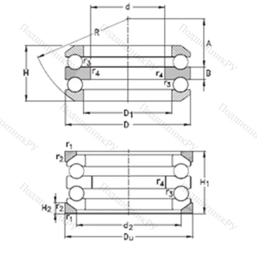Подшипник шариковый упорный 54217-MP+U 217