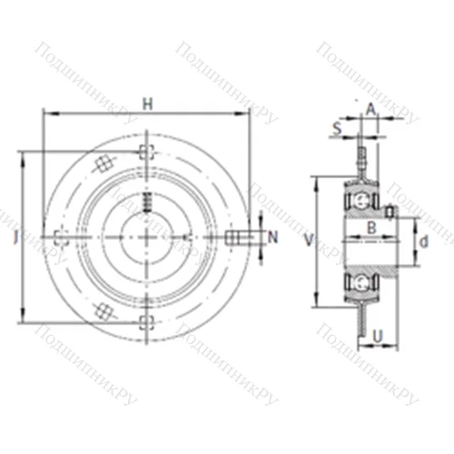 Подшипниковый узел шариковый радиальный RAY 15