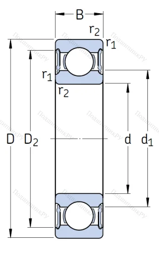 Однорядный шариковый подшипник 6013 2RS 1/C 3 от производителя  SKF Однорядный шариковый подшипник 6013 2RS 1/C 3 от производителя  SKF