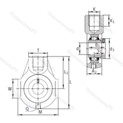 Подшипниковый узел шариковый радиальный THE 35