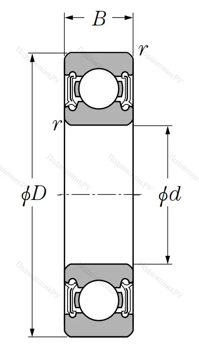 Однорядный шариковый подшипник 6026 LLU C 3