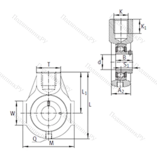 Подшипниковый узел шариковый радиальный PHEY 20